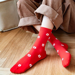 5 Pairs Polka Dot & Plaid Socks Comfy & Breathable Christmas Stockings