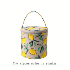 Waterproof Cylinder Crochet Storage Bag Printed Tote Bag