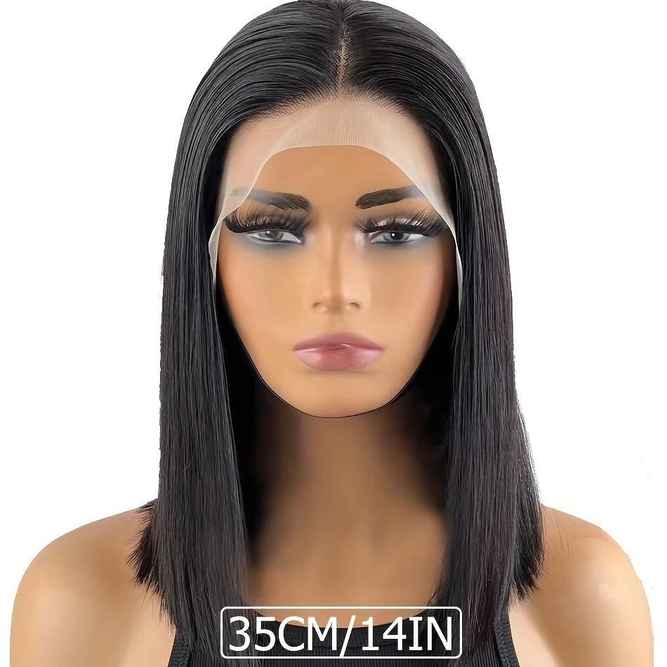 Short Straight Bob Wig Natural Fluffy Hairline Wig For Women Daily Holiday Party