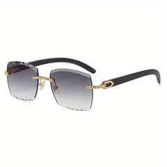 Men's Rimless Small Rectangle Sunglasses for Summer Outdoor Activities