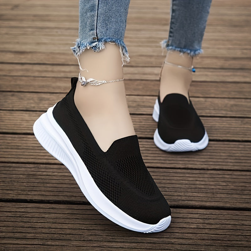 Mesh Breathable Casual Shoes Lightweight Knitting Walking Flats