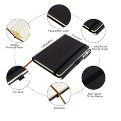 Pocket Notebook Small 9 X 13 Hardcover Lined Paper Leather Mini Journal