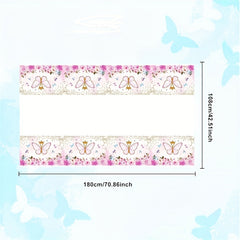 Pink Butterfly Tablecloth Summer Fairy Garden Spring Flowers Table Cover