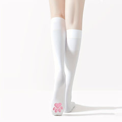 Cat Claw Print Thigh High Socks Halloween Cosplay Over The Knee Stockings