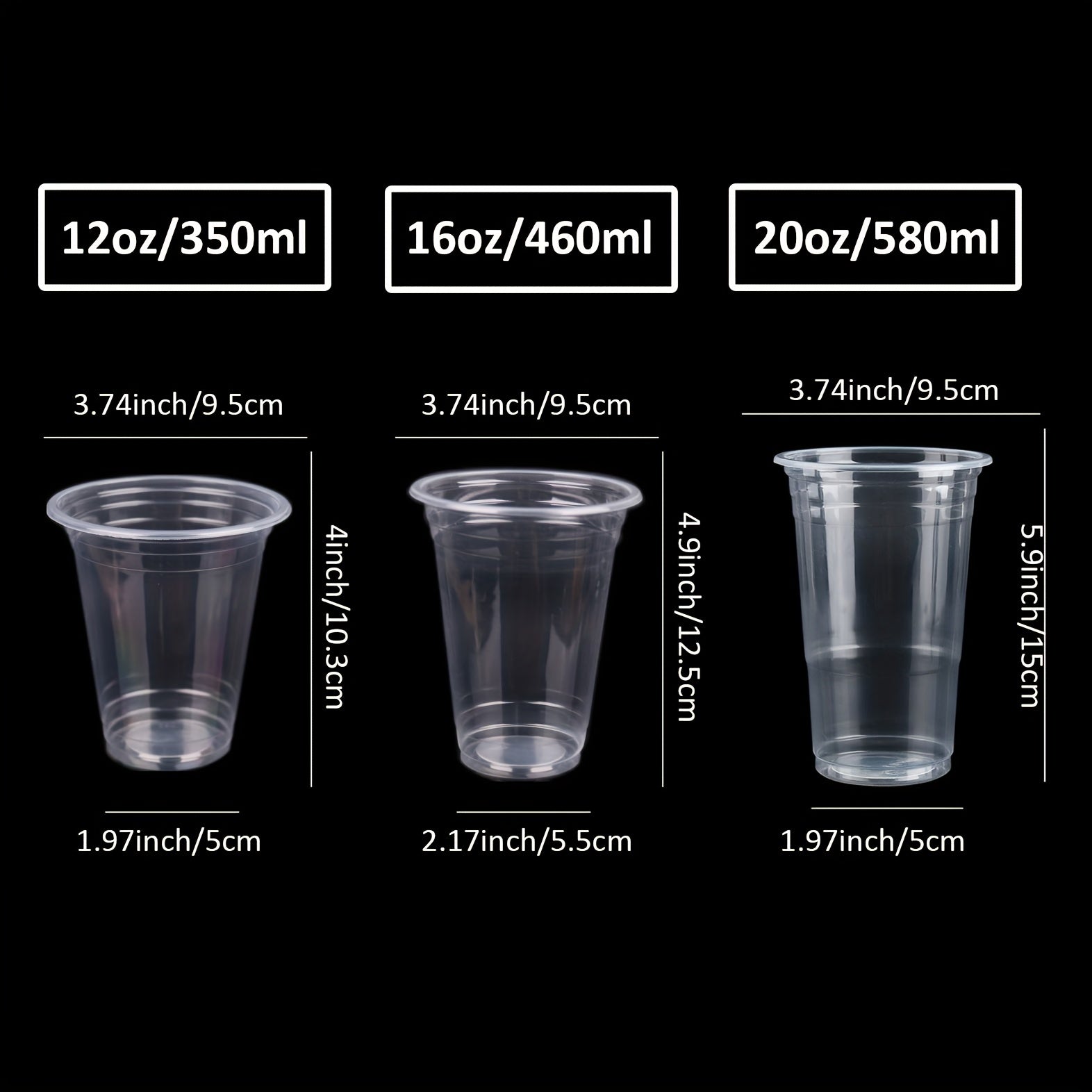 50pcs BPA-Free Clear Plastic Cups For Beverages, 16 oz Disposable