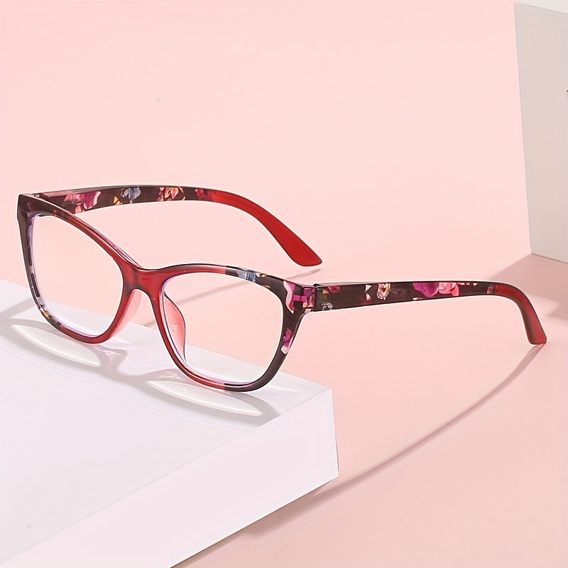 Retro Floral Cat Eye HD Reading Glasses for Women