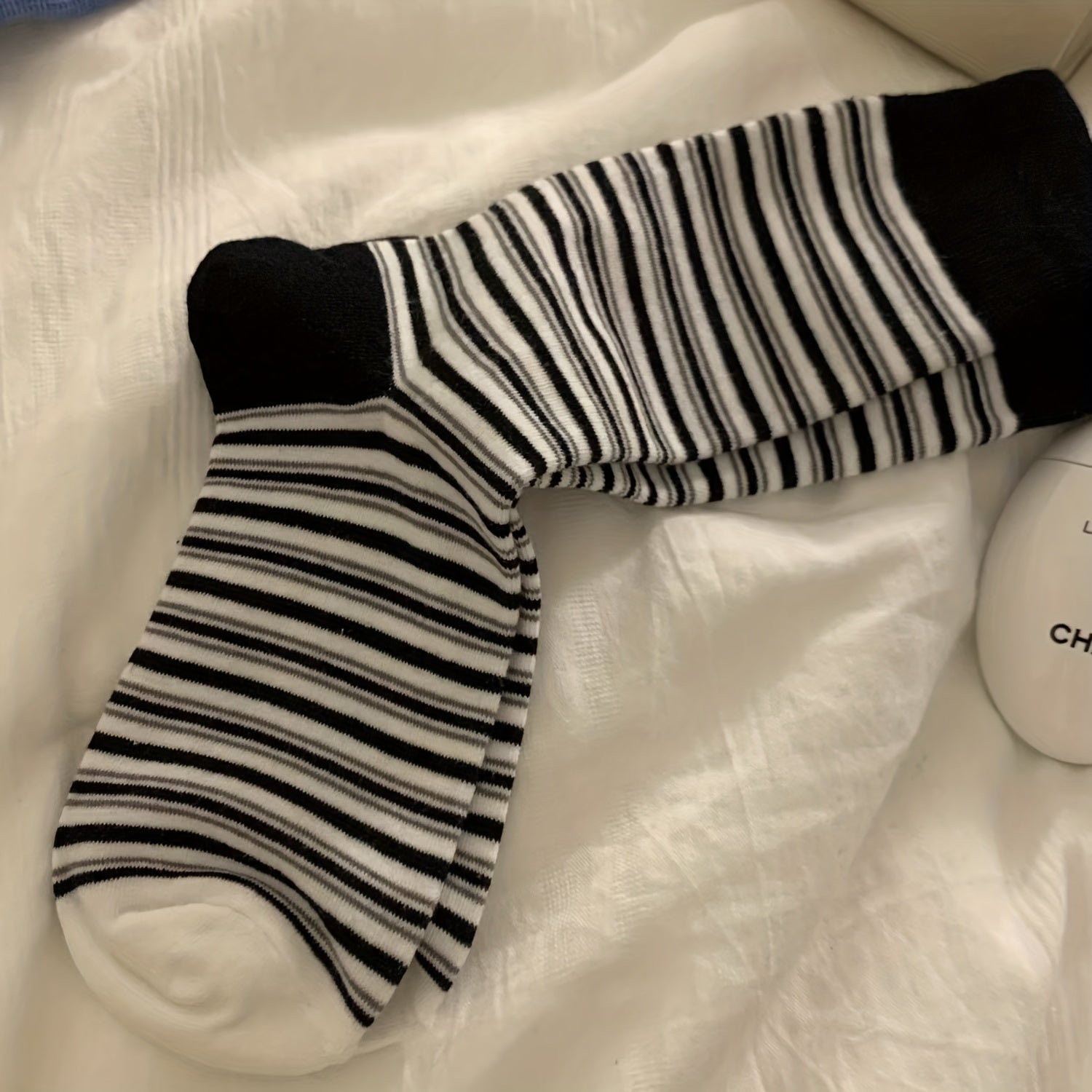 3 Pairs Striped Sports Socks Comfy & Breathable College Style All match Socks