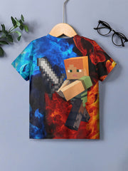 Kids 3D Print Casual T shirt Creative Fighting Graphic Tees