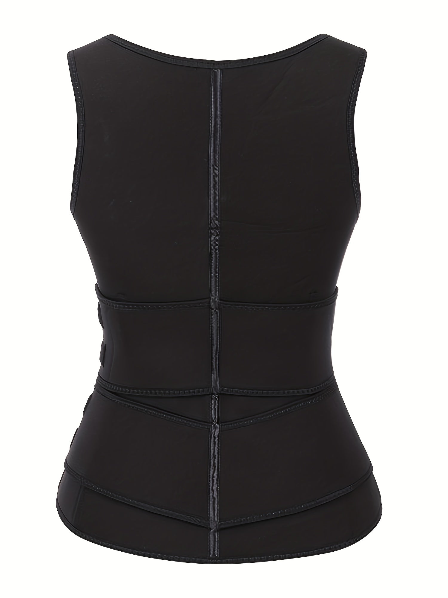 Tummy Control Sweat Sauna Corset Tank Top Waist Training Zipper Sports Top
