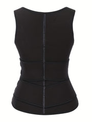Tummy Control Sweat Sauna Corset Tank Top Waist Training Zipper Sports Top