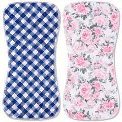 2 Pack Cotton Baby Burp Cloths Soft For Baby Girls