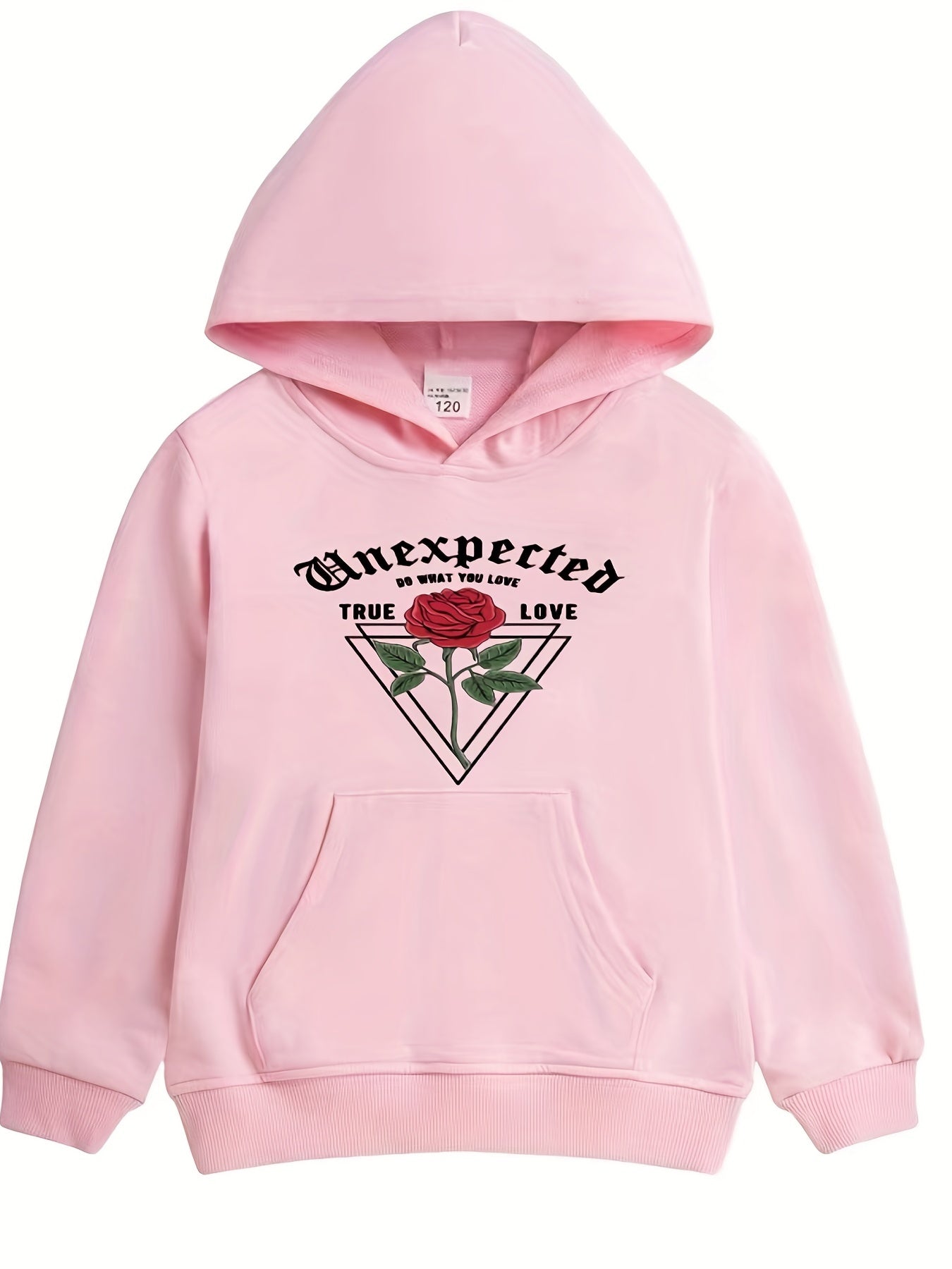 Girls' Rose Flower Hoodie Sweatshirt for Fall Spring