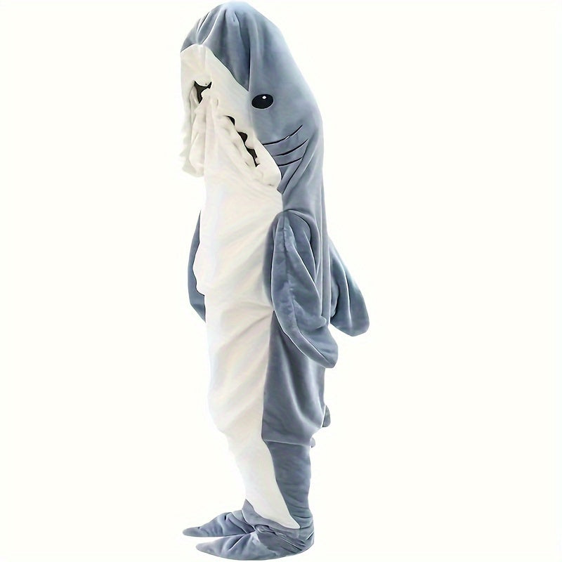 Creative Shark Sleeping Bag Flannel Warm Soft Outdoor Travel Gift