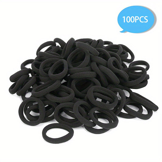 100pcs Soft Nylon Rubber Band Ponytail Holder Elastic Hair Ties Hair Accessories