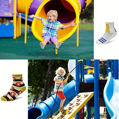 12 Pairs Boys Animal Stripe Anti-slip Floor Socks for Kids