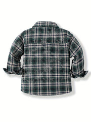 Boys Plaid Shirts Long Sleeve Button Down Tops Spring Fall Outwear