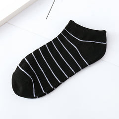 Striped Cotton Blend Ankle Socks Women's Stockings