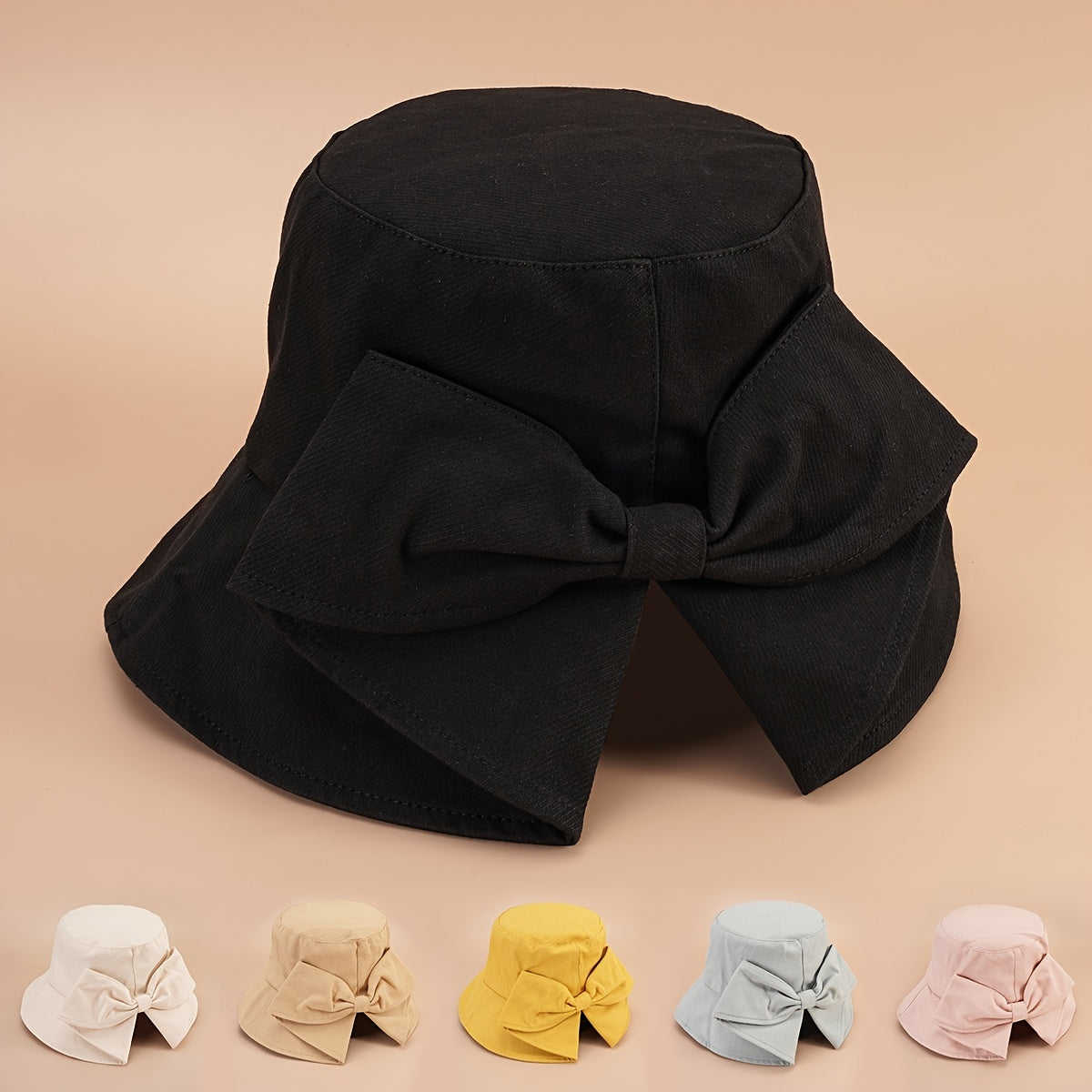 Irregular Bowknot Brim Bucket Hat Candy Women's UV Protection Sun Hats
