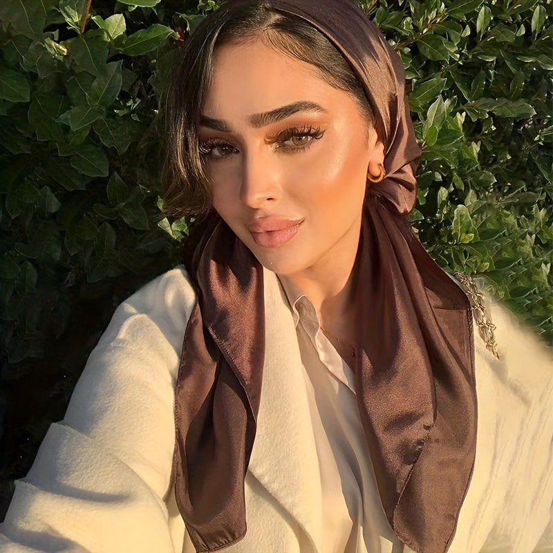 Solid Satin Hijab Scarf Silk Scarf Women Head Scarf Wraps