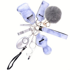 10-Piece Girls Safety Keychain Set - Whistle & Door Opener