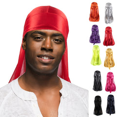 Men Solid Pirate Hat Corduroy Longline Dress Durag