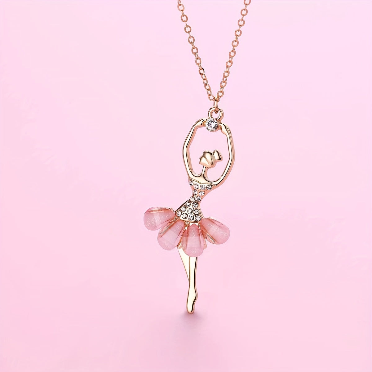 Pink Skirt Ballet Girls Necklace Pendant Birthday Gift For Girls