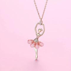 Pink Skirt Ballet Girls Necklace Pendant Birthday Gift For Girls