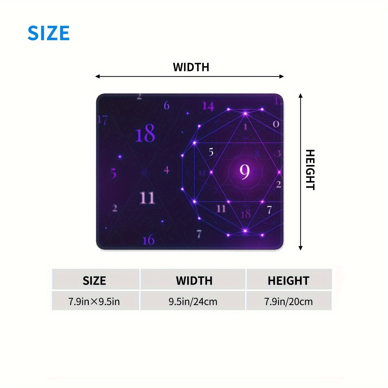 Square Mousepad 20x24cm Home Office Rubber Sewn Border Slide Mousepad