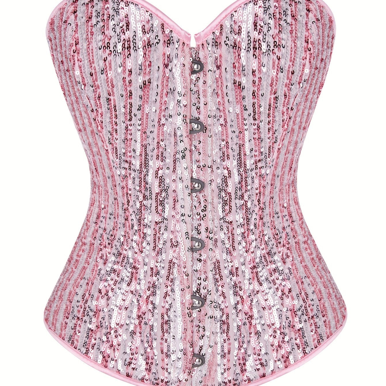 Sequin Strapless Corset Bustier Tummy Control Lace Up Slimmer Body Shaper
