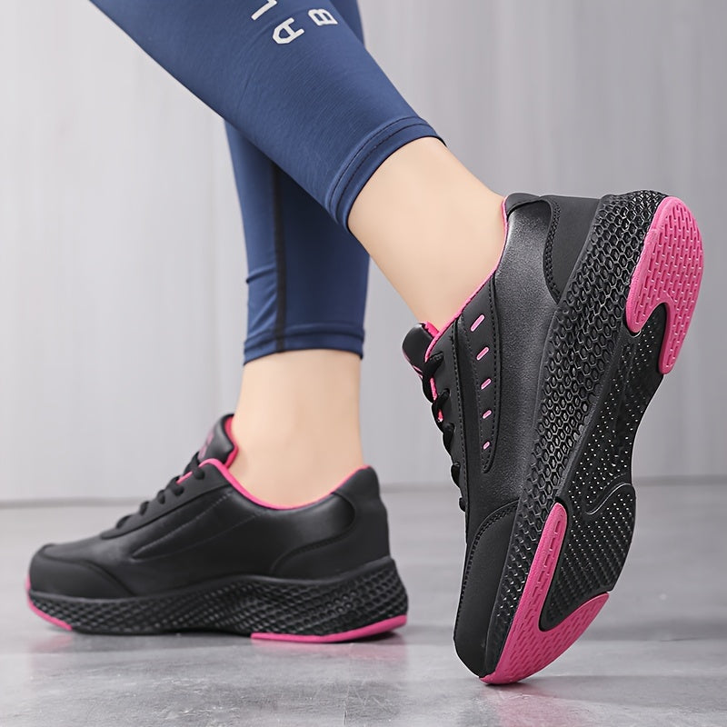 Women's Non Slip Low Top Sneakers Solid Running Shoes