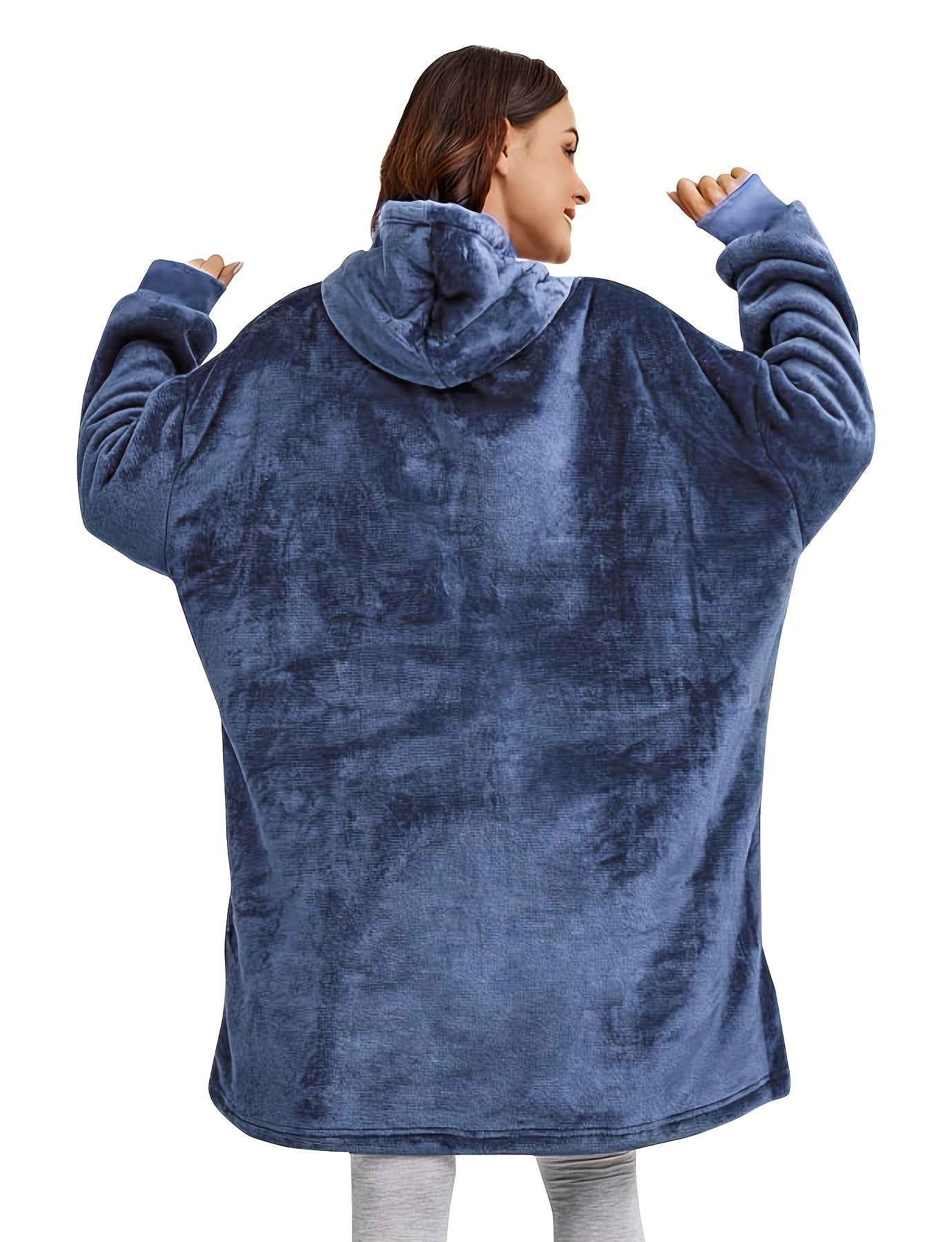 Casual Lounge Robe Women's Plus Soft Sherpa Wearable Blanket