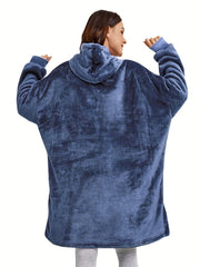 Casual Lounge Robe Women's Plus Soft Sherpa Wearable Blanket