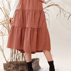 Pleated Tiered Skirt Spring & Summer Casual Women's Clothing