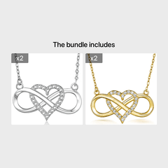 Infinity Heart Pendant Necklace Jewelry Gift For Girls