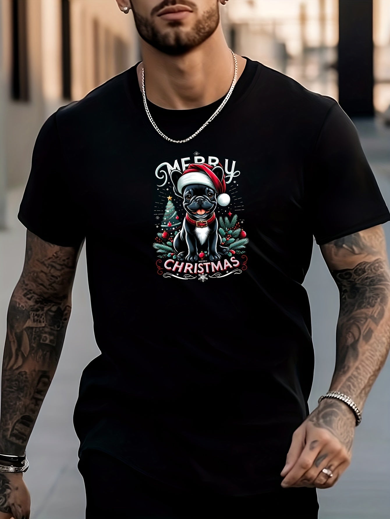 Men's Dog Pattern Shirt Cool Casual Short Sleeve Tee