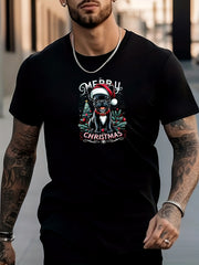Men's Dog Pattern Shirt Cool Casual Short Sleeve Tee