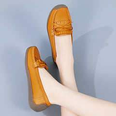 Women's Bowknot Flat Loafers Solid Slip On Moccasins