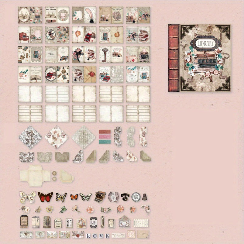 60 Sheets Butterfly Flower Mini Hand Book for Students Writing