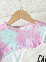 Girls Teen Tie Dye Top & Shorts & Cami Top Set for Summer