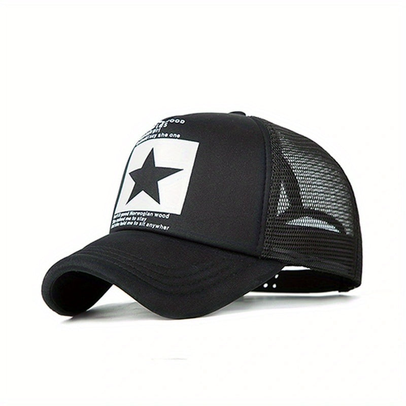 Pentagram Print Unisex Trucker Hat Mesh Lightweight Baseball Cap