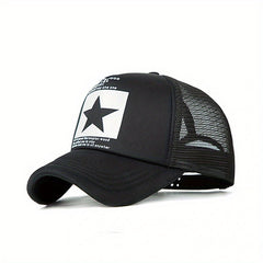 Pentagram Print Unisex Trucker Hat Mesh Lightweight Baseball Cap