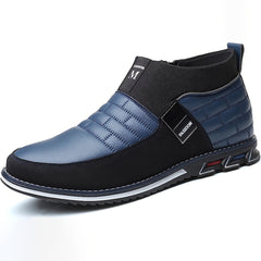 Men's Plaid Slip On Ankle Boots Smart Casual Outdoor Walking Shoes