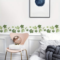 Green Plants Wall Decals Peel and Stick Decor for Bedroom Living Room