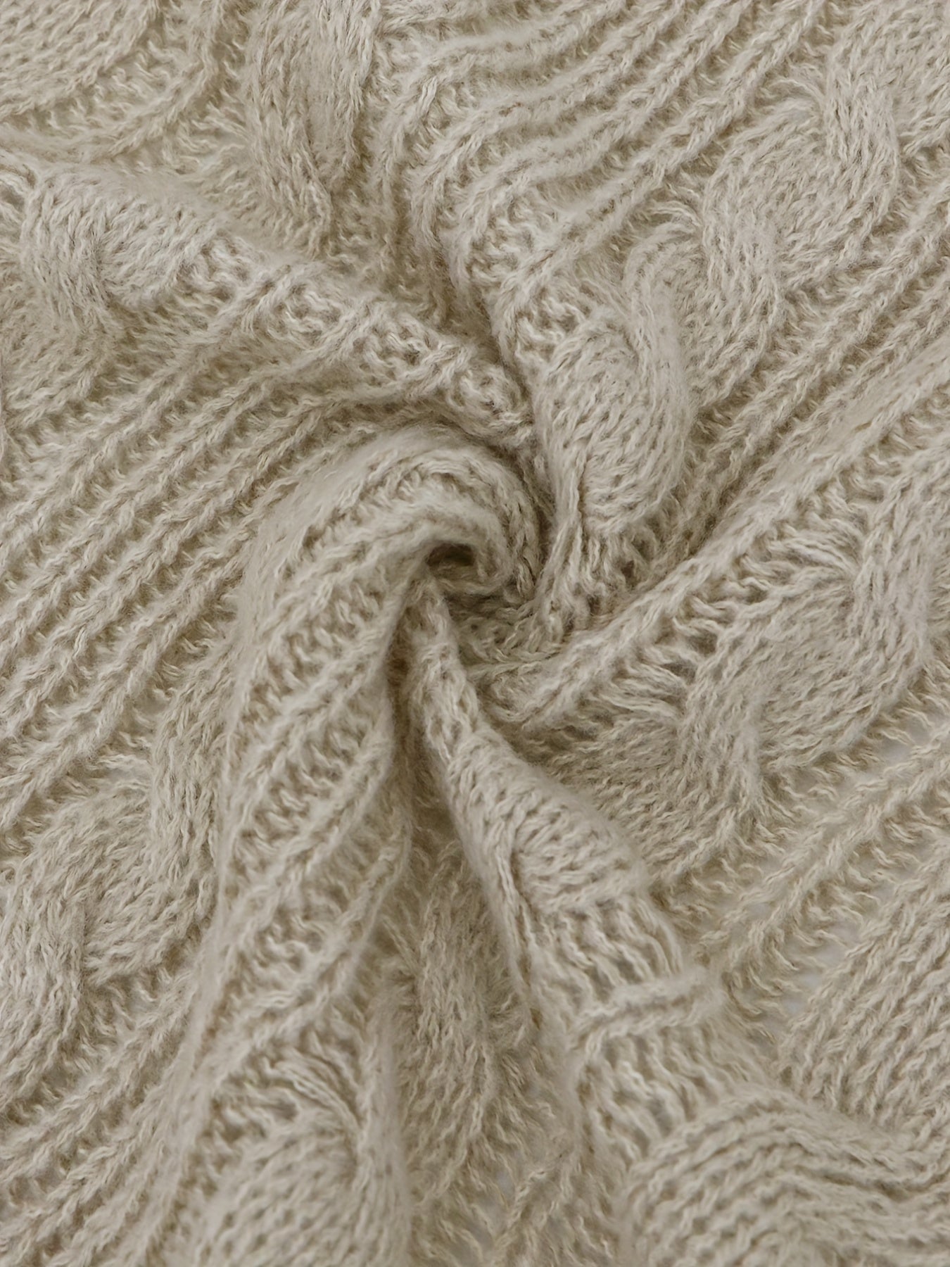 Solid Jacquard Long Sleeve Open Front Cardigan