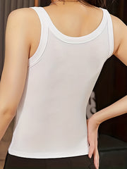 Ribbed Tank Top Sleeveless Crew Neck Women's Lingerie
