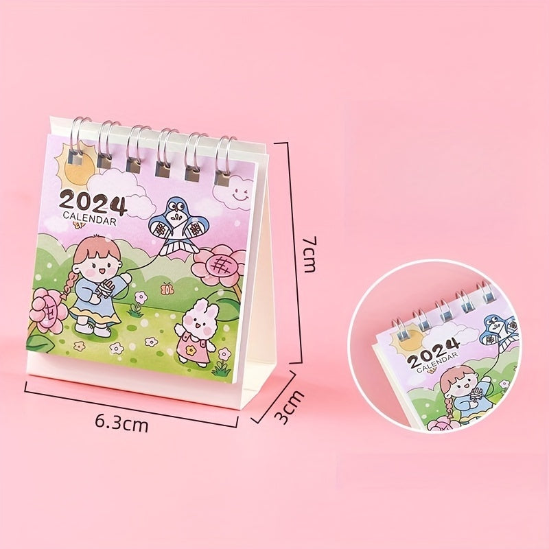 Cartoon Mini Desk Calendar Small Desk Decoration Monthly Student Calendar