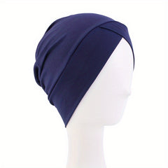 Forehead Cross Turban Cap Inner Solid Head Wrap Bandana