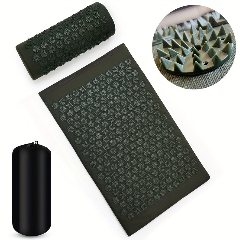 Acupressure Yoga Mat Set with Massage Pillow - Relieve Stress & Pain