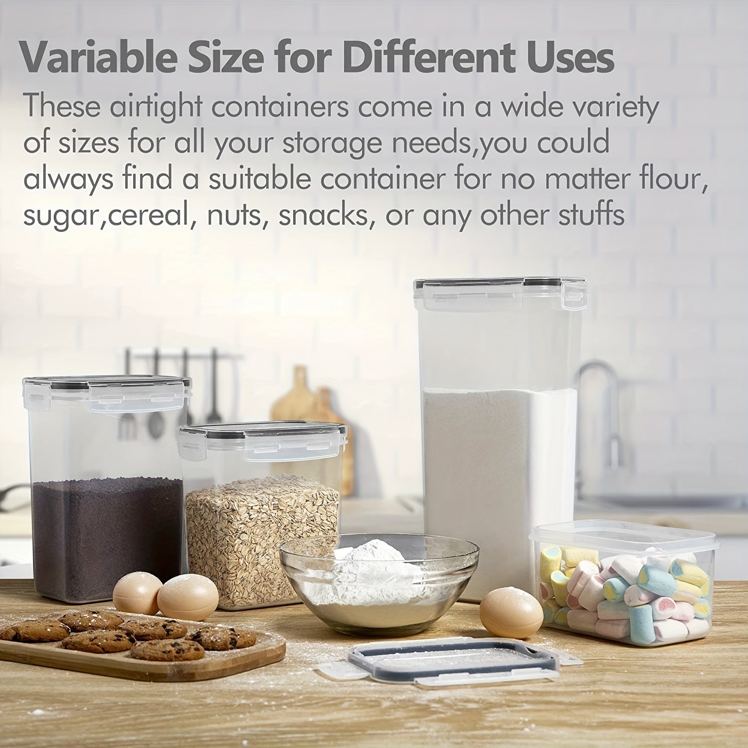 9Pcs Airtight Food Storage Containers Set With Lids Candy Jars