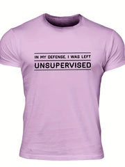 Left Unsupervised Men's Letter Print T-shirt for Summer Outdoor